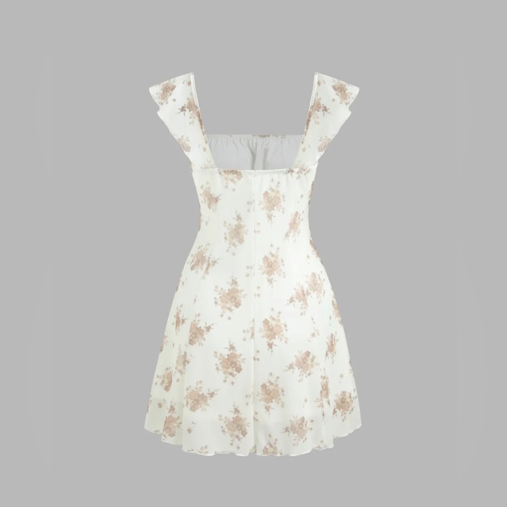 Floral Mesh Ruched Mini Dress NWT - Picture 4 of 7